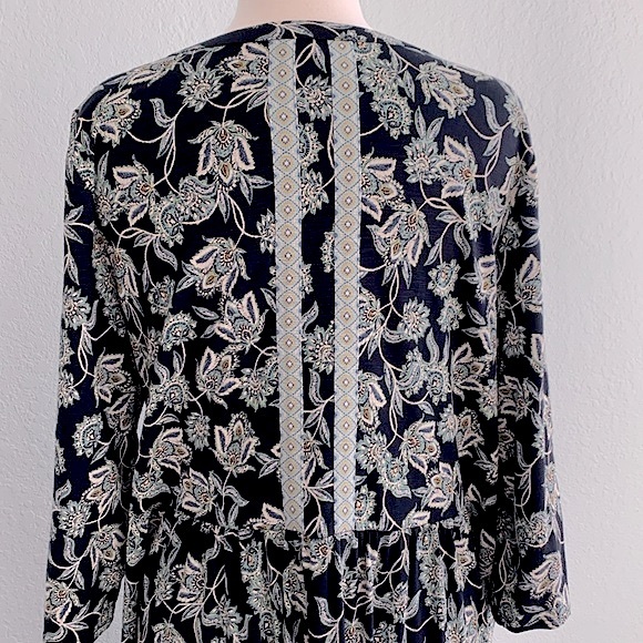 J Jill Floral Print Trimmed Knit Dress - Picture 6 of 14